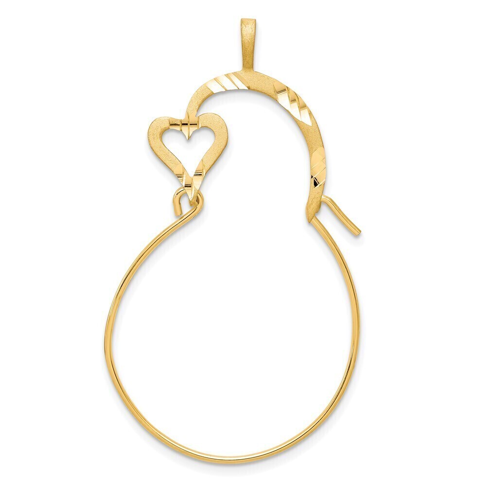 Million Charms 10k Yellow Gold Small Heart Charm Holder Genuine Gold